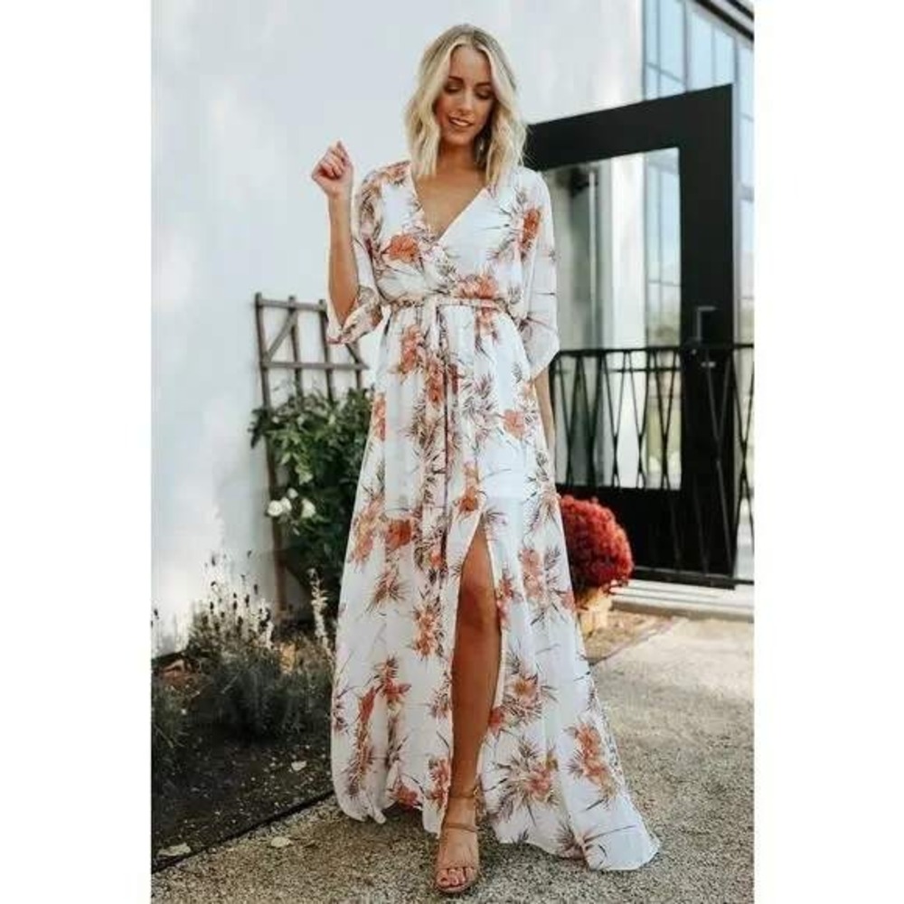 Cottagecore BALTICBORN Floral Maxi Dress SZ Medium Resort‎ Beach Vacation Cruise